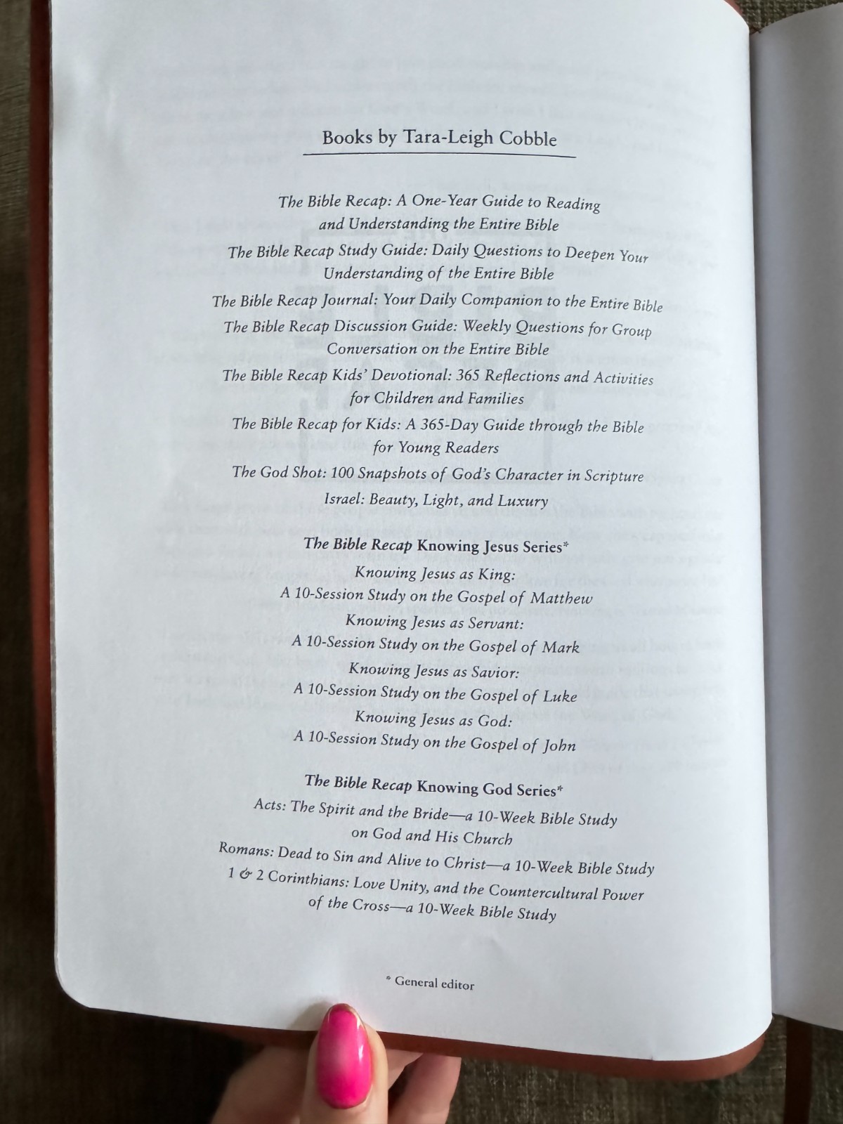The Bible Recap Deluxe Edition Imitation Leather Tara-Leigh Cobble One-Year Guid