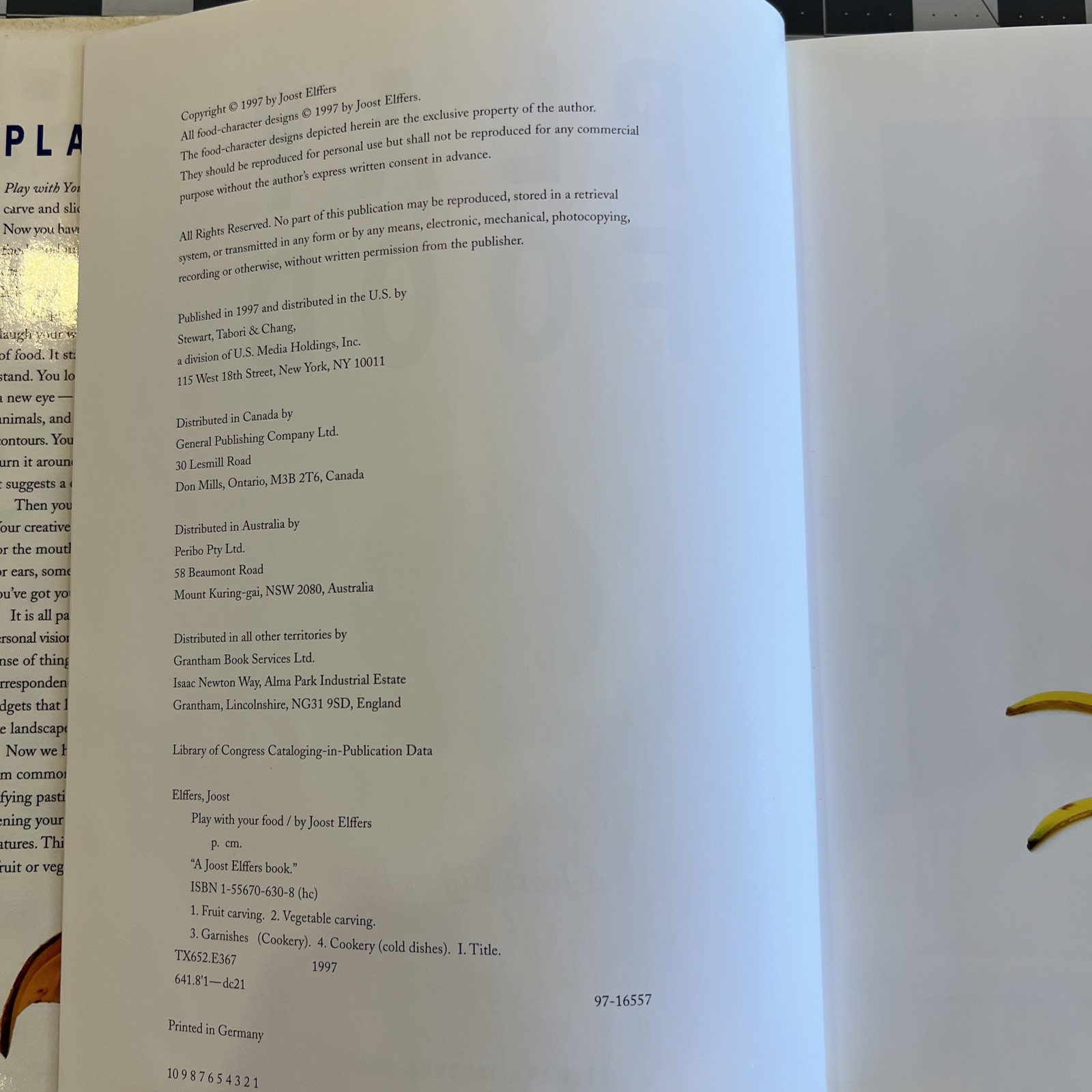Book Play With Your Food Hard Cover Dust Jacket Joost Elffers 109 Pages