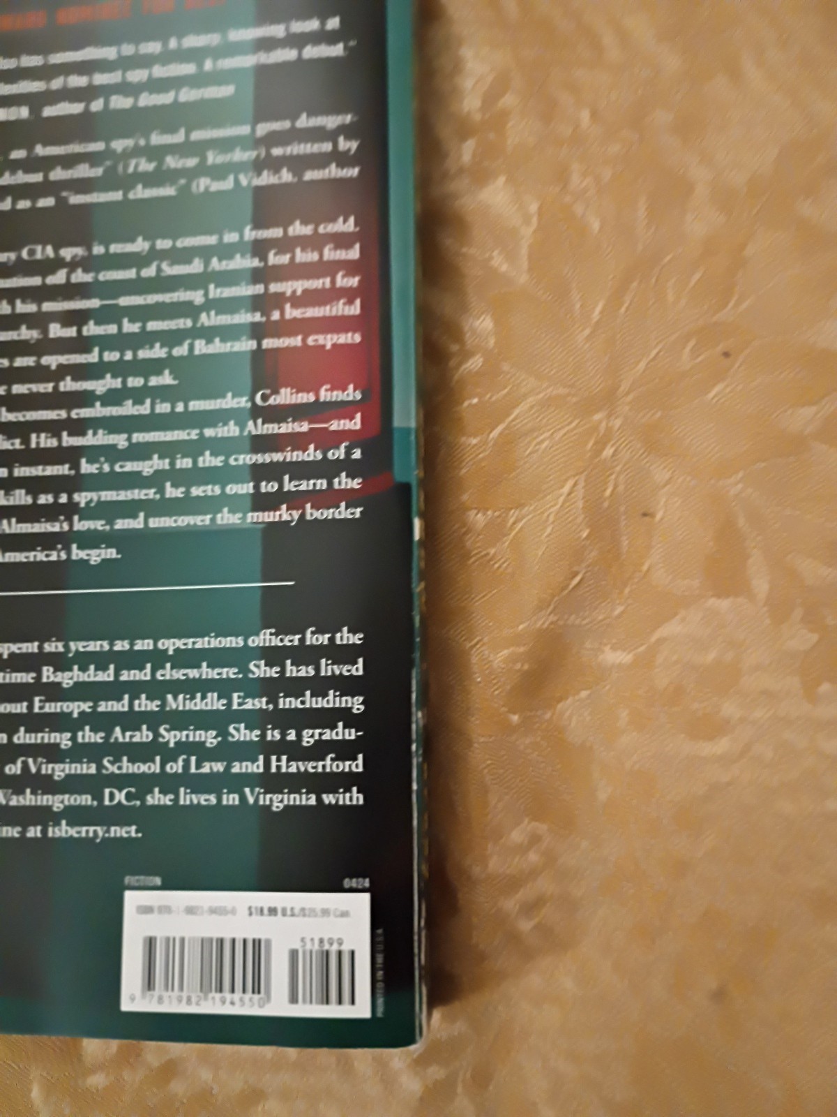 The Peacock and the Sparrow I.S. Berry 2024 Atria Paperback Espionage Novel Book