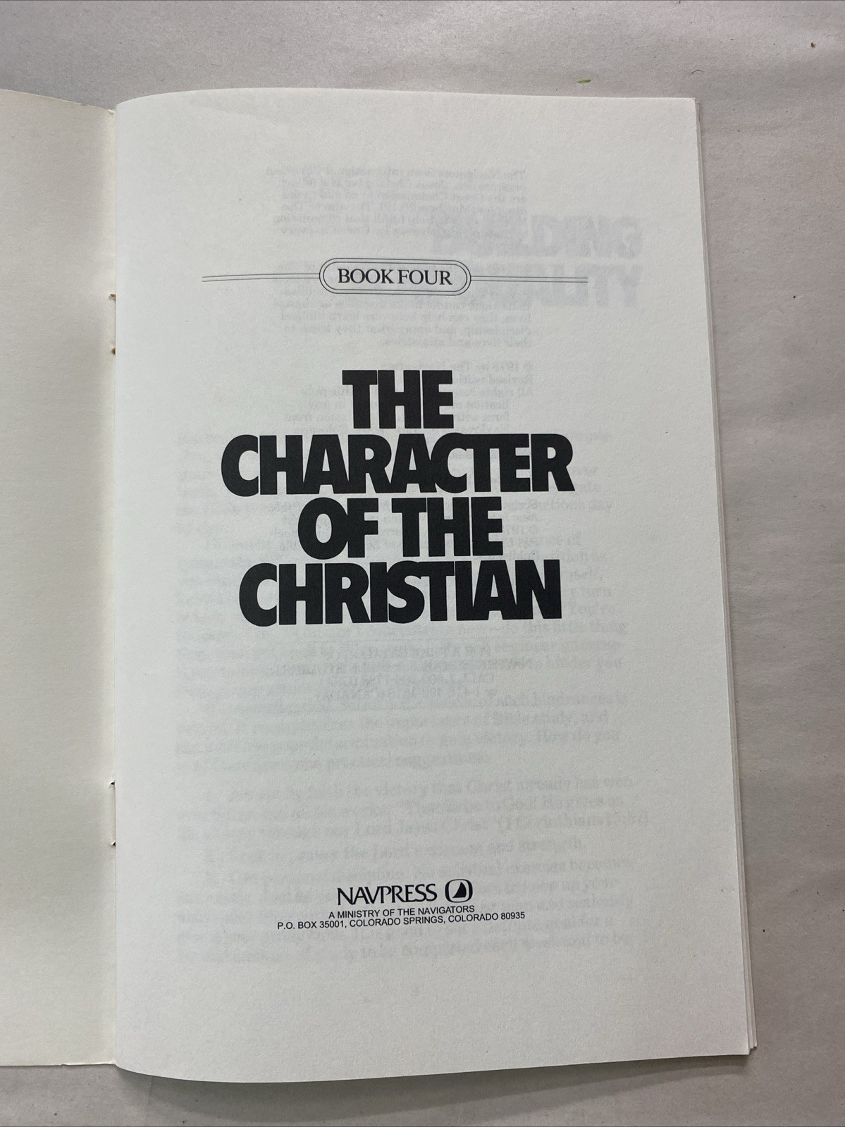 Character of the Christian Bk. 4 by Navigators Staff (1980, Paperback)