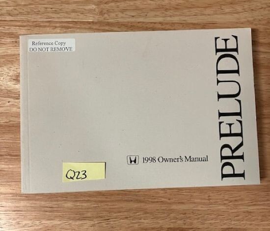 OEM HONDA 1998 PRELUDE OWNERS MANUAL