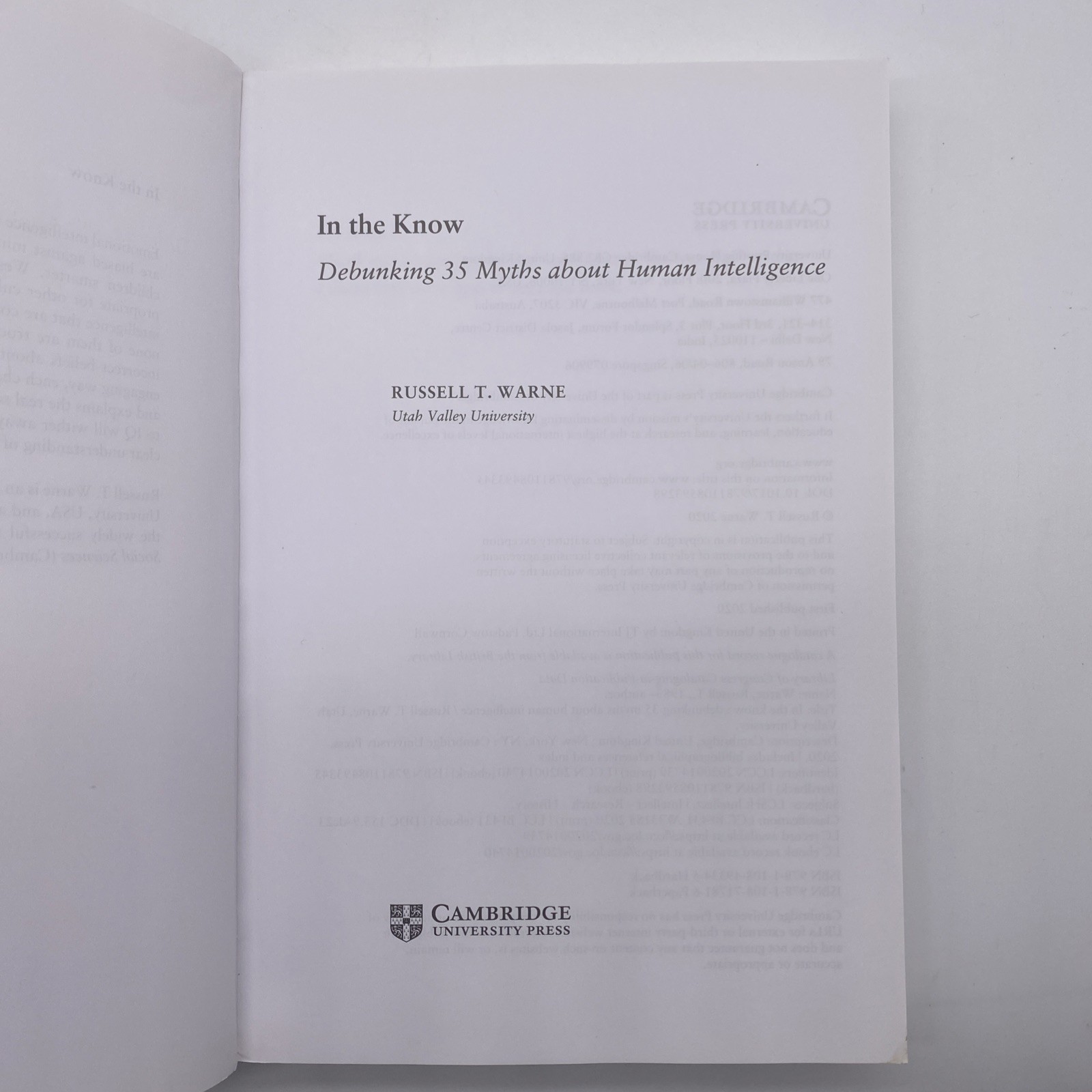 In The Know By Russell Warne Paperback Book