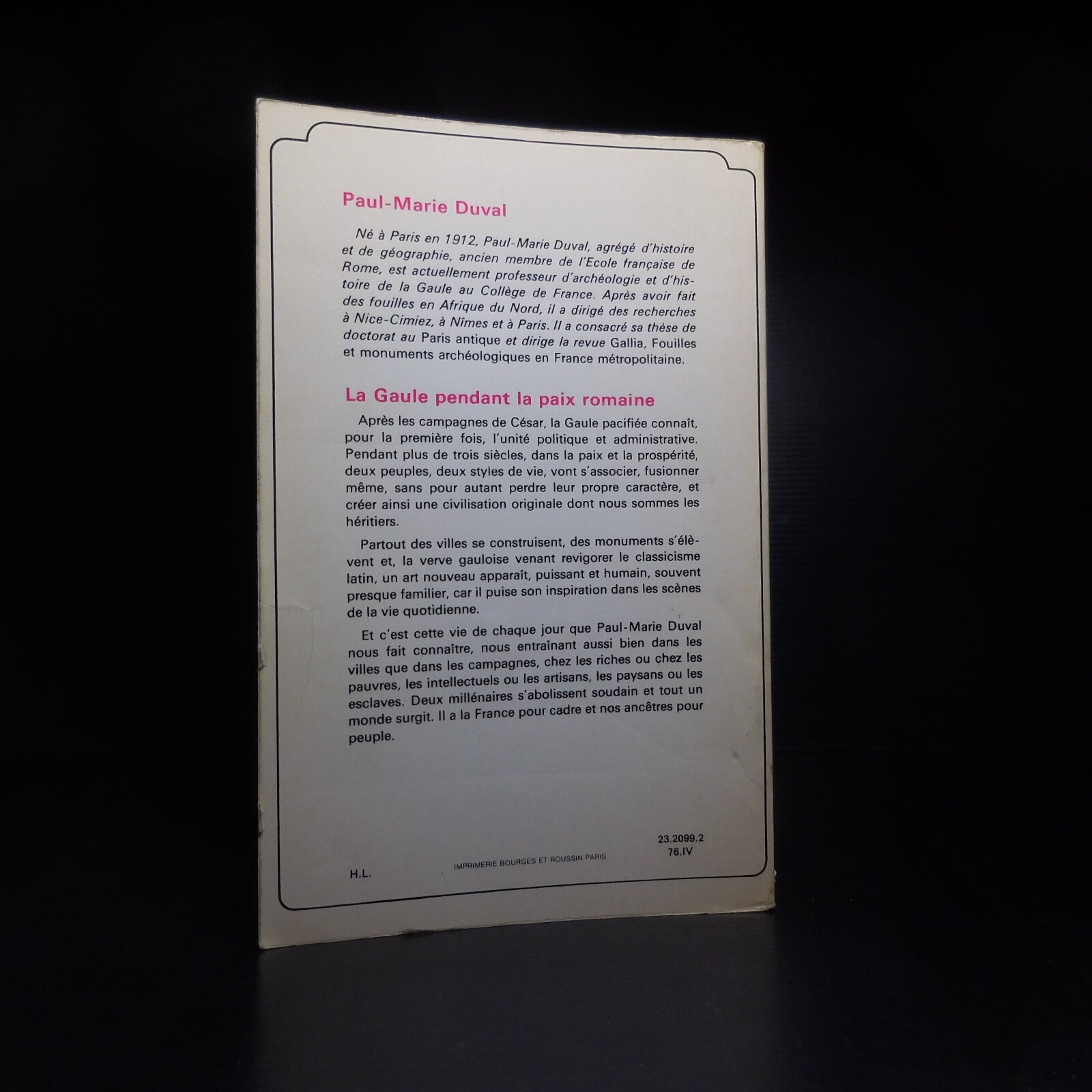 N23.4 Paul-Marie Duval 1976 The Gaul During The Roman Peace History Hachette