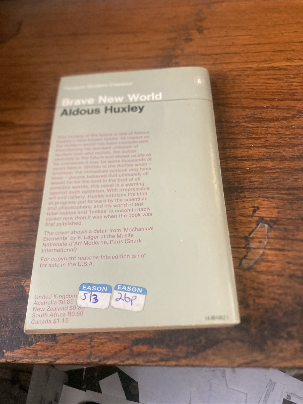 BRAVE NEW WORLD Aldous Huxley PB Penguin Modern Classics Vintage UK