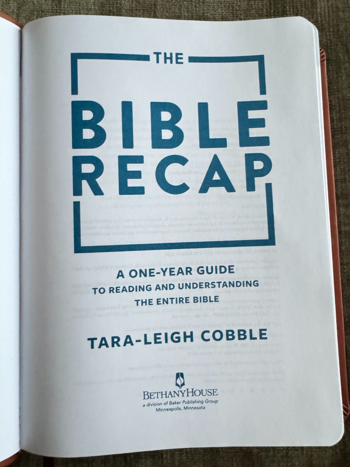 The Bible Recap Deluxe Edition Imitation Leather Tara-Leigh Cobble One-Year Guid