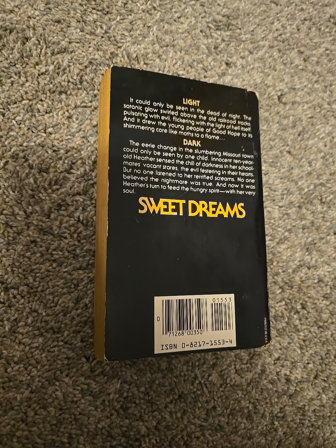 Sweet Dreams William Johnstone PB 1985 1ST Printing Zebra Horror SEE DESCRIPTION