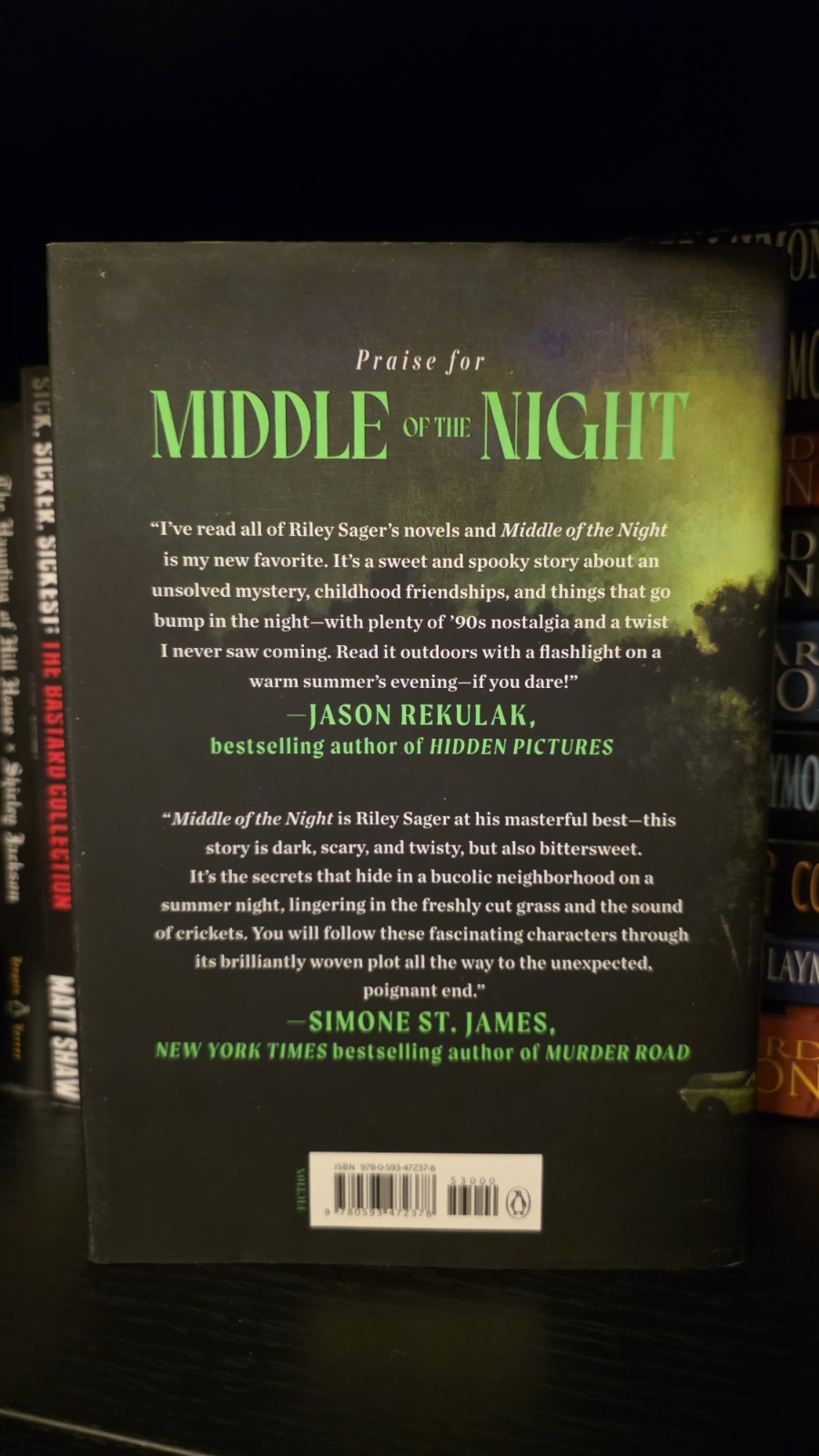 Middle of the Night. Riley Sager. 2024. Hardcover DJ. First Edition.