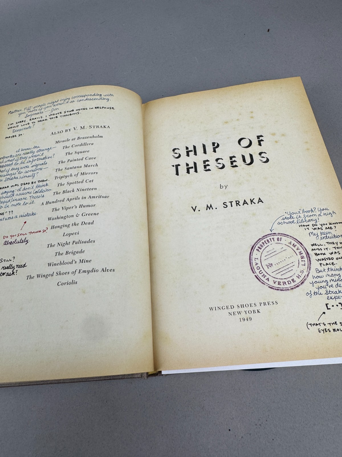 S. by J. J. Abrams & Doug Dorst Hardcover Fiction Literary Novel