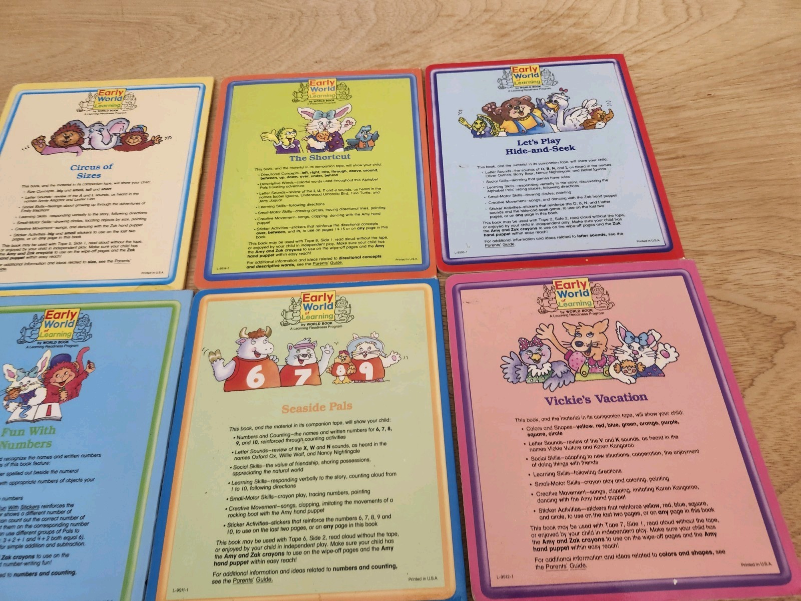 Early World Of Learning Book Set – 1987 World Inc Readers Education Lot (8)
