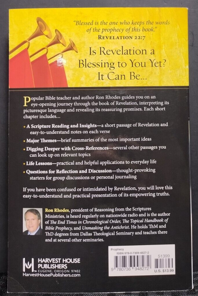 40 Days Through Revelation Ron Rhodes 2013 Prophecy Bible Study PB VG