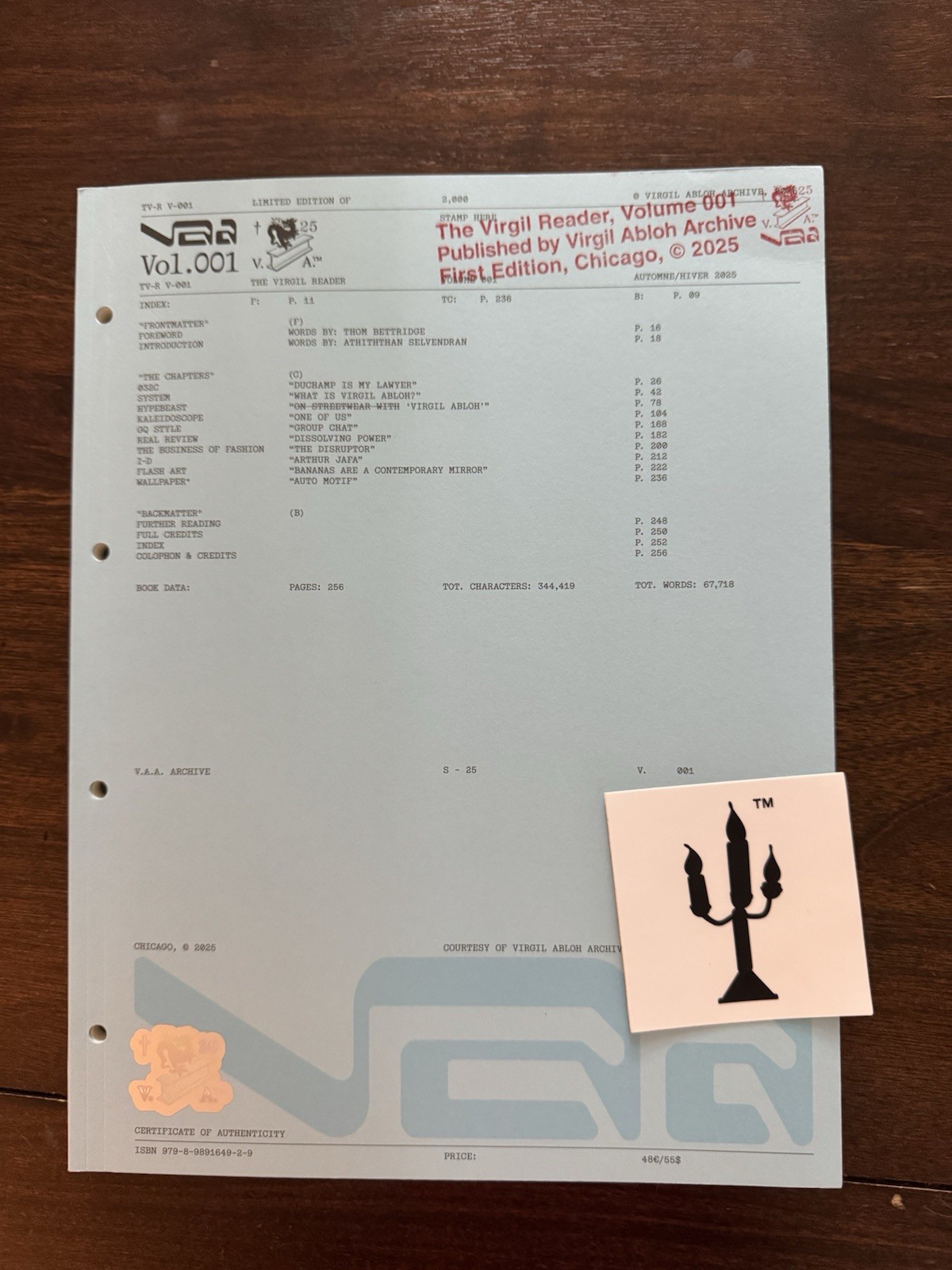 THE VIRGIL READER, VOLUME 001 FIRST EDITION IN-HAND