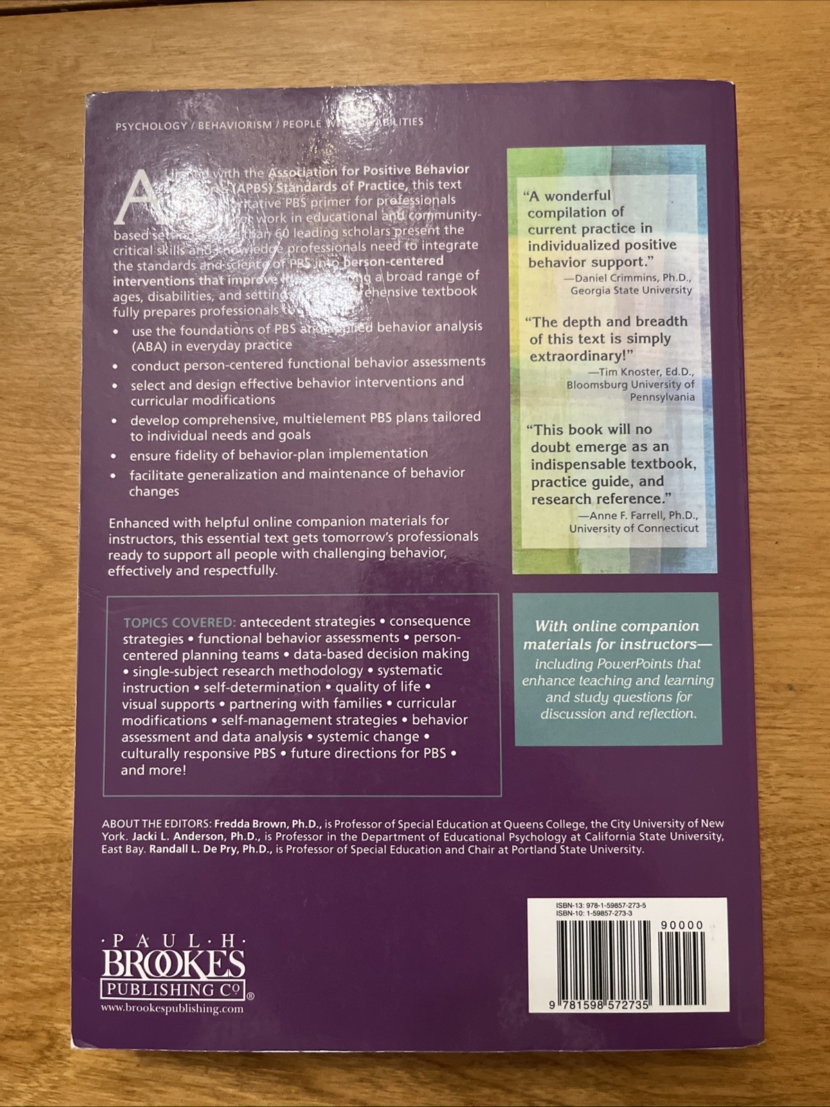 Individual Positive Behavior Supports: A Standards-Based Guide to Practices …