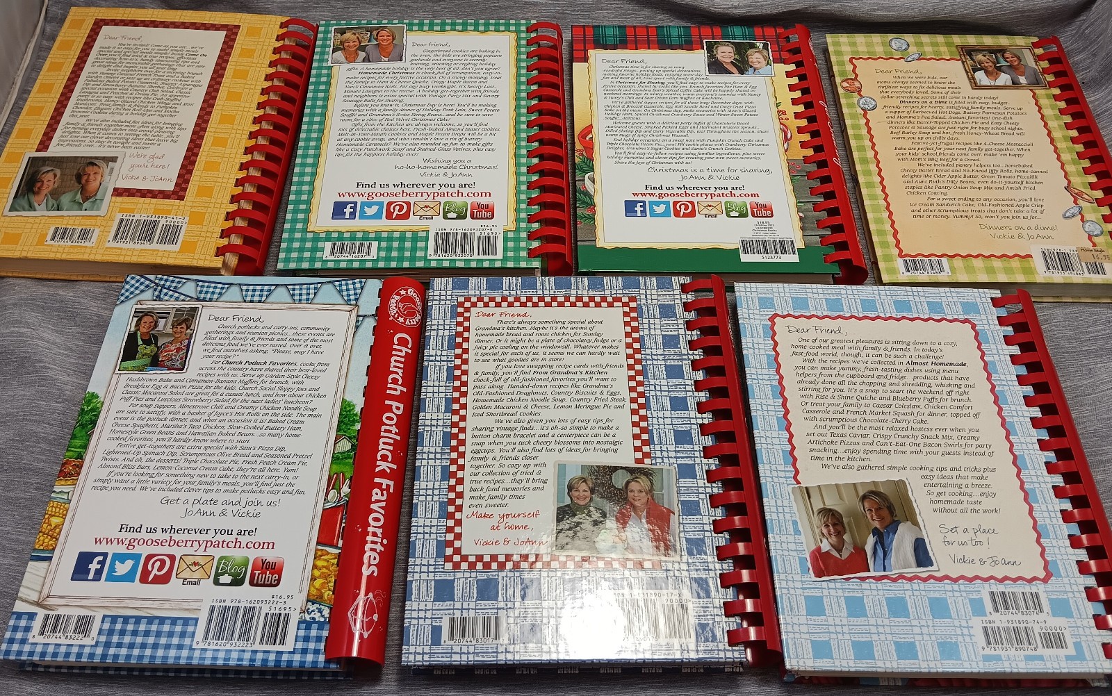 Cookbook Lot/7 GOOSE BERRY PATCH Christmas Potluck Homemade Grandmas Kitchen