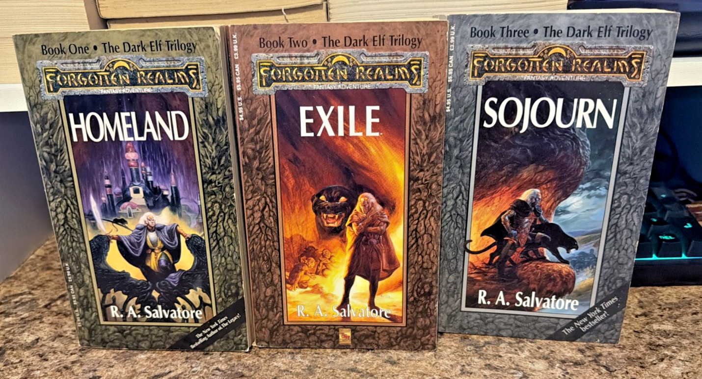 Lot of 12 Forgotten Realms Legend of Drizzt Books Vintage Fantasy R.A. Salvatore