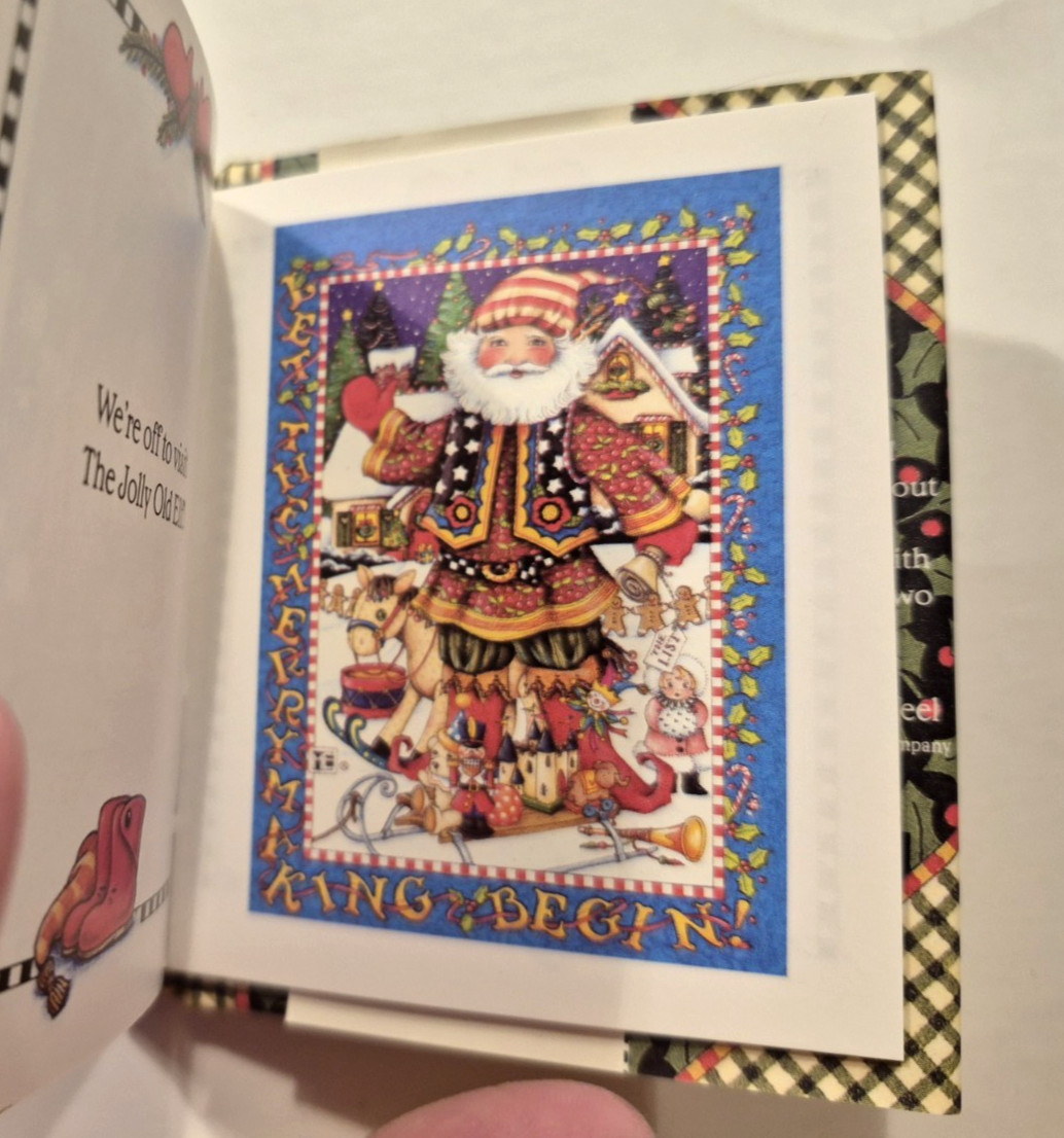Mary Engelbreit Christmas Mini Book Merrily Merrily With Jacket Vintage 1995 EUC