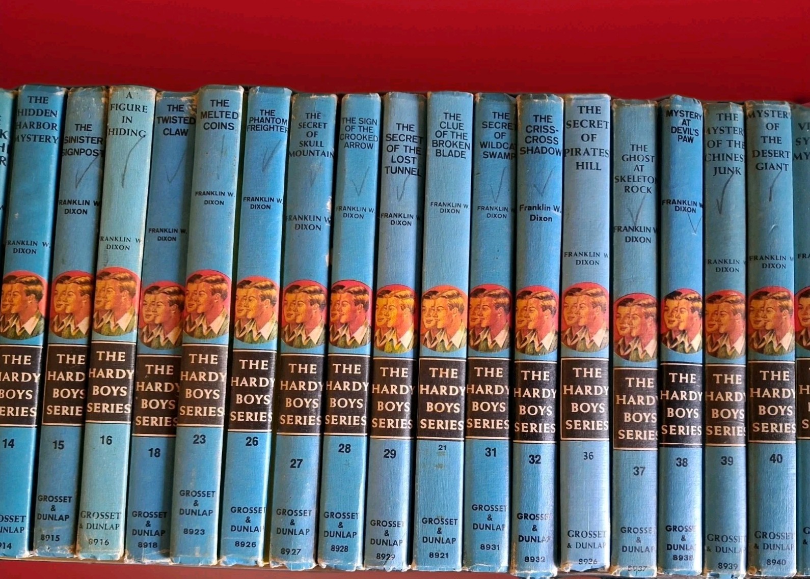 Vintage 1960s–1970s Hardy Boys Books Lot of 43 Grosset & Dunlap Blue Spine
