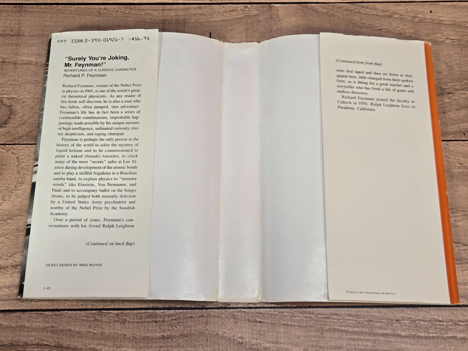 Vtg „SURELY YOU’RE JOKING, MR. FEYNMAN!“ Richard Feynman 1985 HC/DJ Norton & Co.