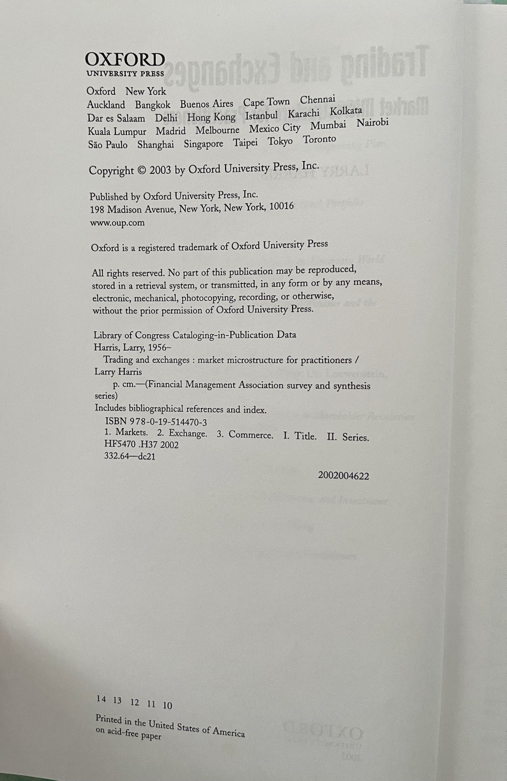 Trading & Exchanges Market Microstructure for Practitioners Hardcover Oxford