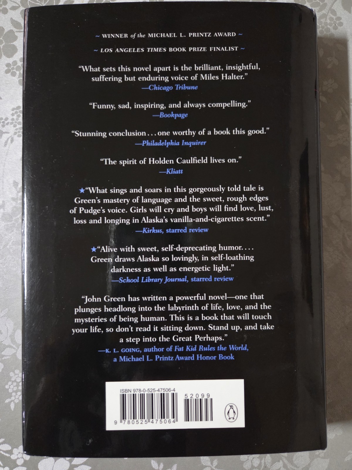 Looking for Alaska by John Green Young Adult Fiction Hardcover Dutton Books 2005