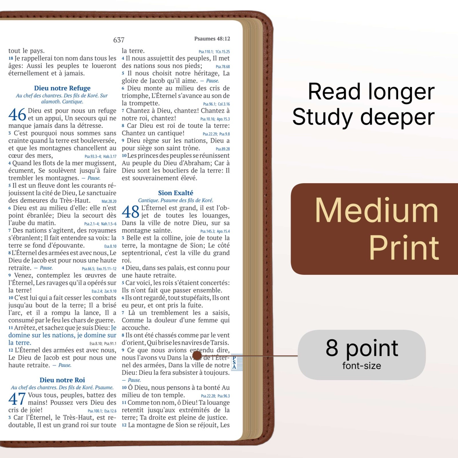 Louis Segond French Bible Medium Print – Compact LSG Bible Marron by SP