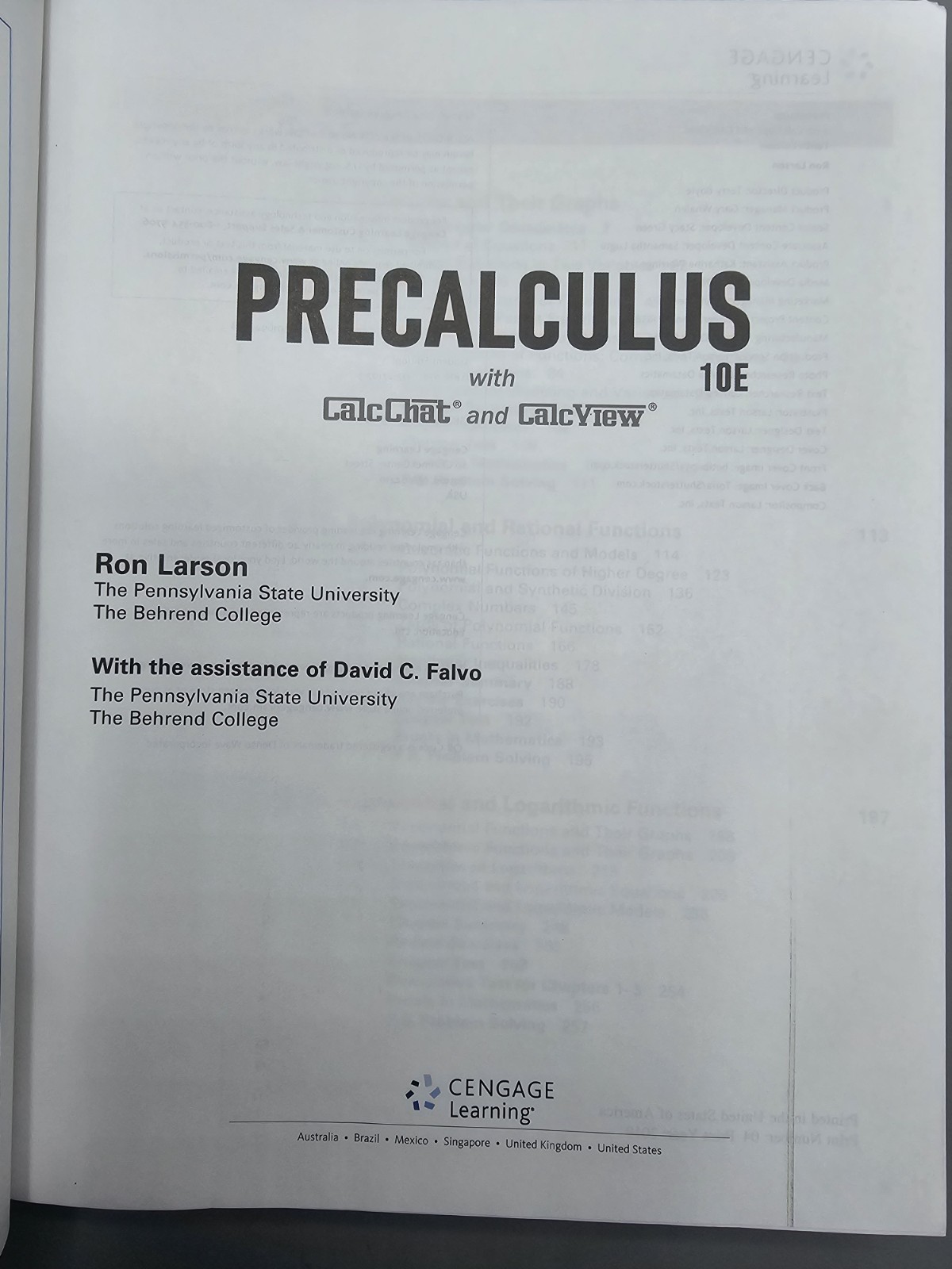 Precalculus 10E Ron Larson