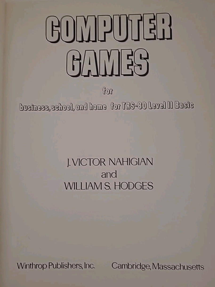 TRS-80 & Basic Computer Games (2) David Ahl & Nahigian – Vintage Programming PB