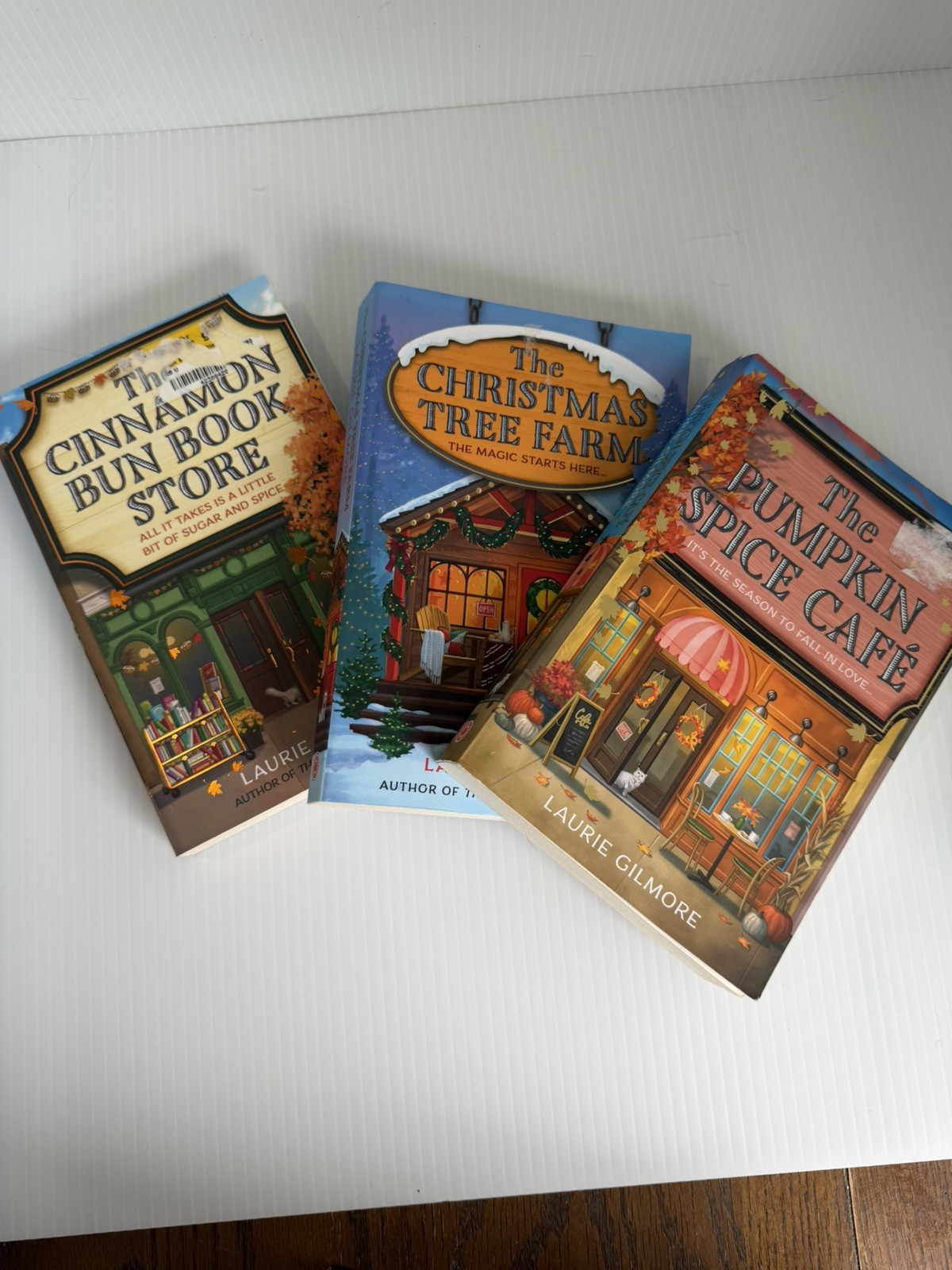 (3) Pumpkin Spice Café; Christmas Tree Farm; Cinnamon Bun Book Store (L Gilmore)