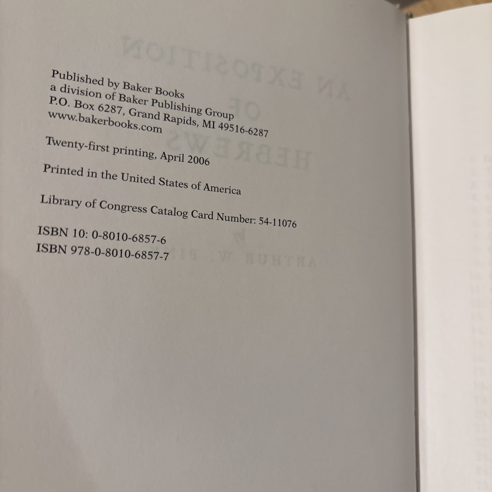 An Exposition Of Hebrews By Arthur W. Pink HB.