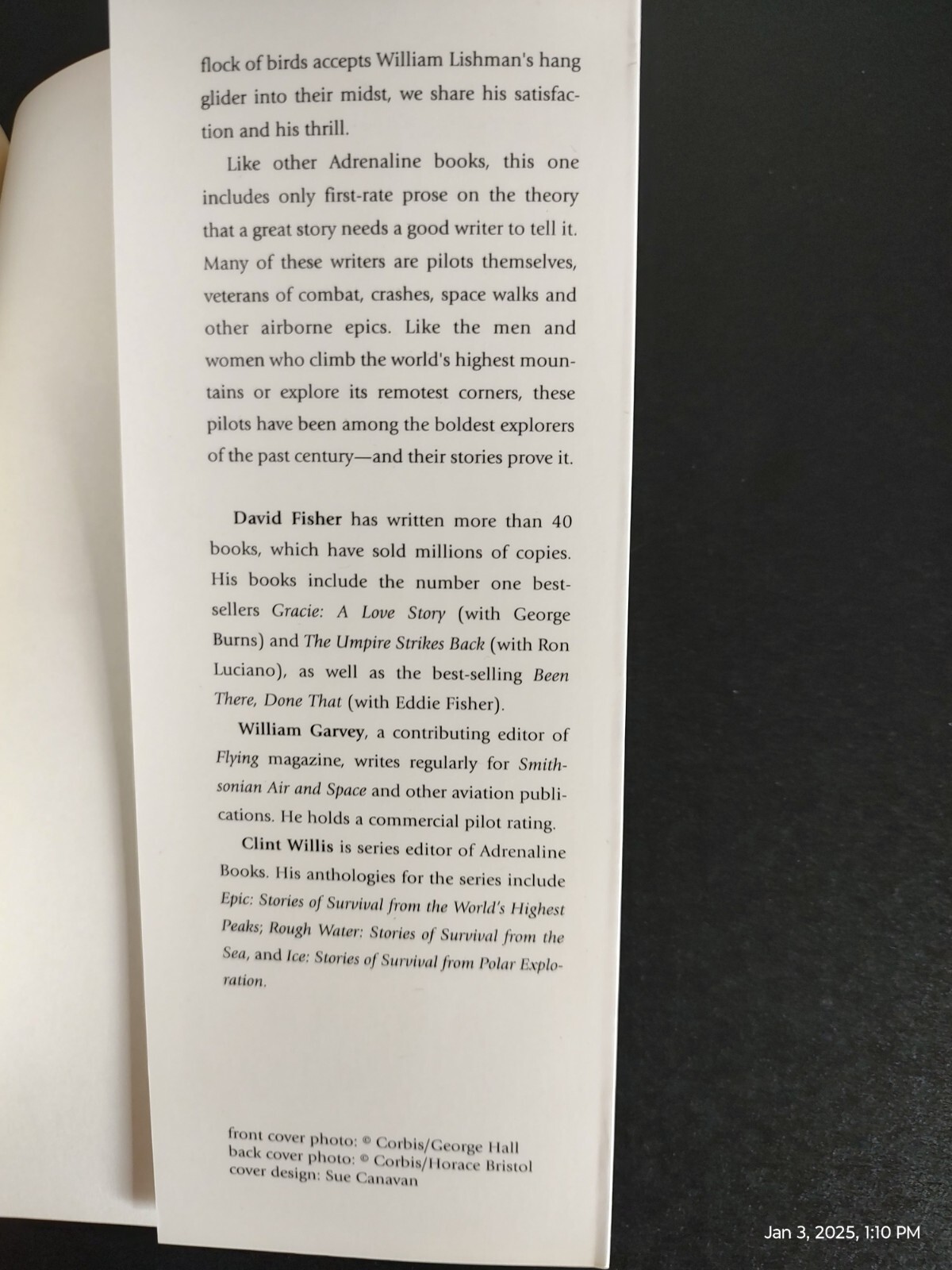 Wild Blue : Stories of Survival from Air and Space, 350 pages, © 2000
