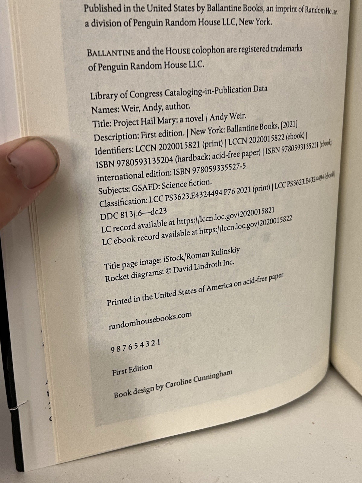 Project Hail Mary – Andy Weir (2021, Hardcover) First Edition/First Printing