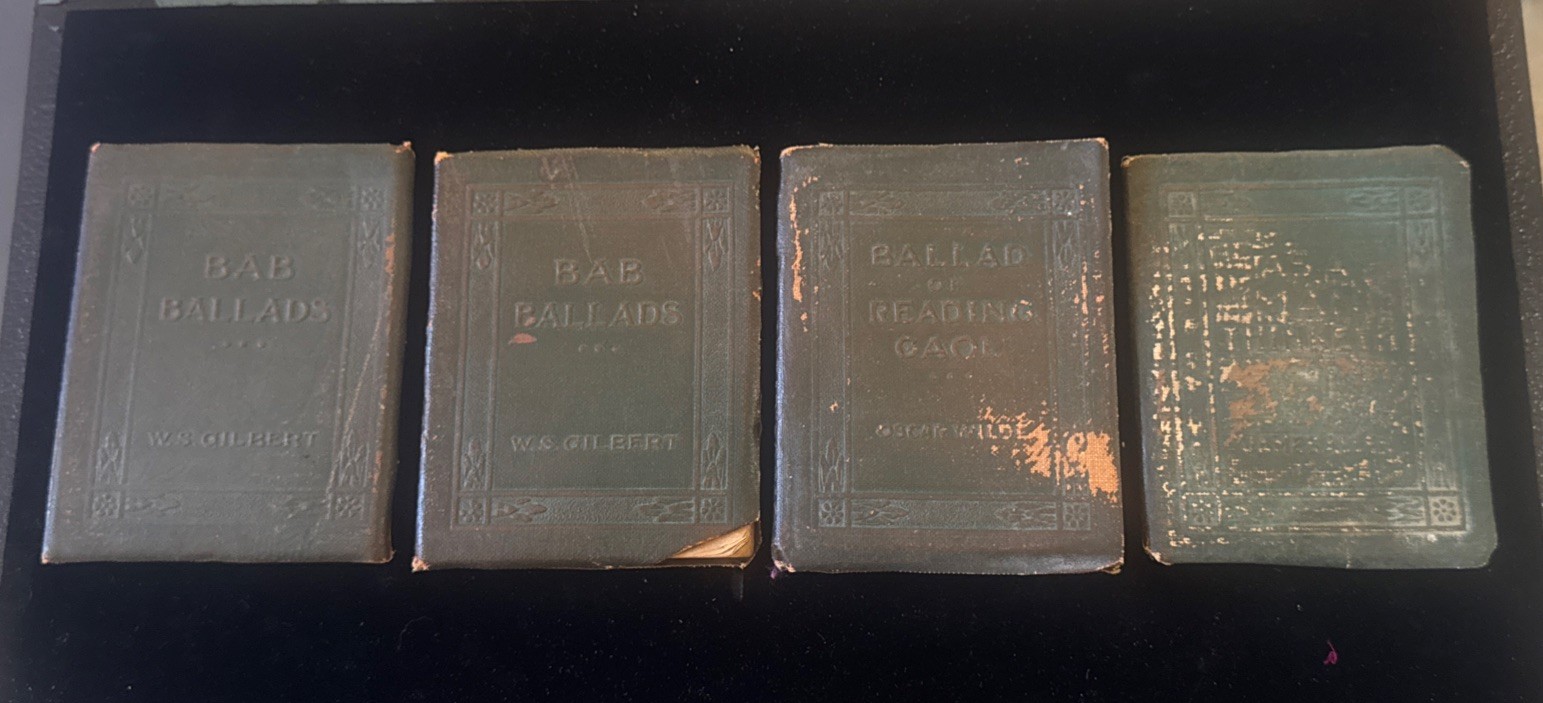 4 Antique Little Leather Library Miniature Books – Green Covers – Early 1900s