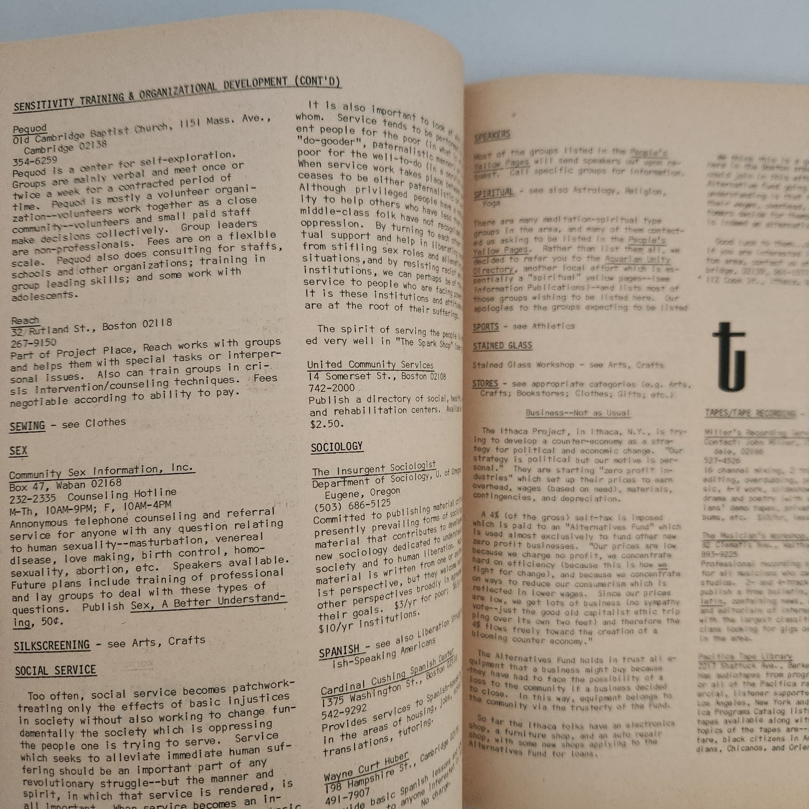 People’s Yellow Pages 1973 Boston Cambridge Hippies Counterculture Radical Work