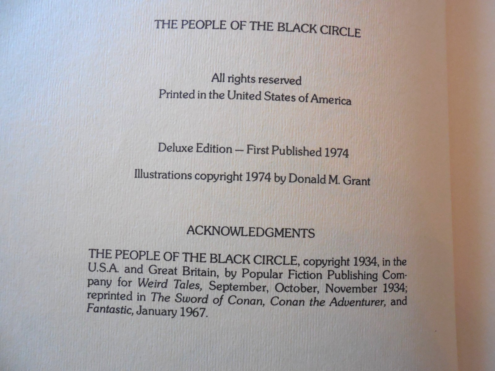 The People Of The Black Circle Robert E. Howard 1974 Deluxe Edition HB Conan