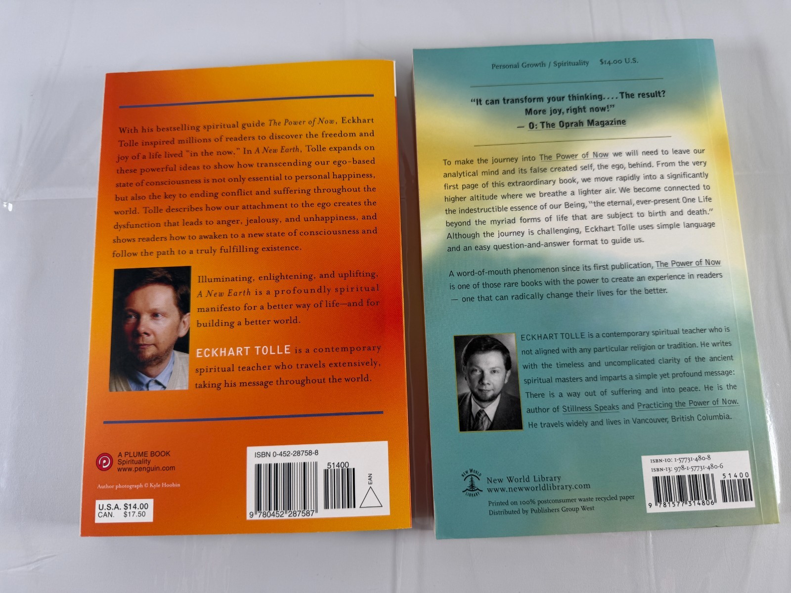 New Earth and The Power of Now by Eckhart Tolle – Lot of 2 Trade Paperbacks