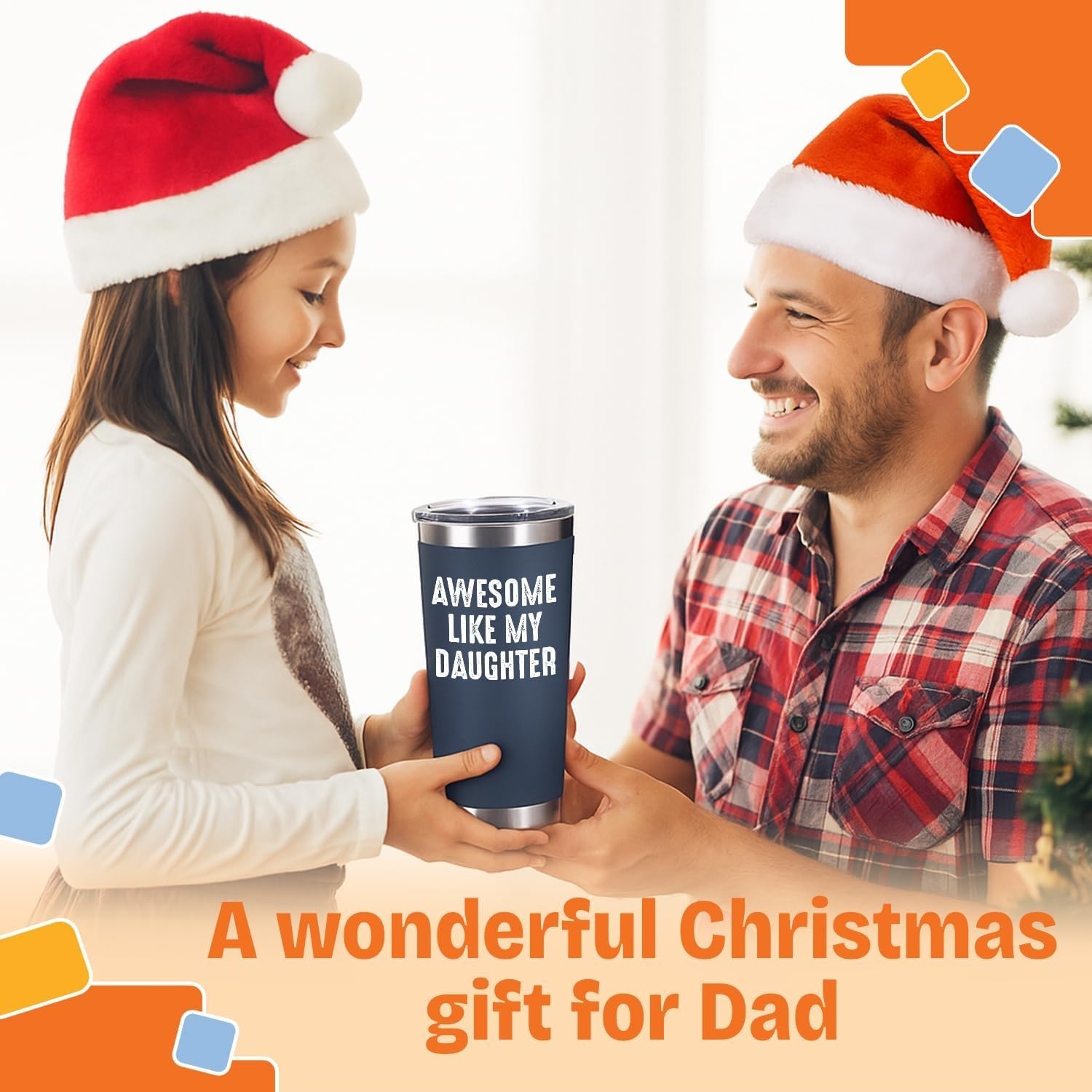 Cool 20 Oz Stainless Steel Tumbler for Dad: Gifts from Daughter, Fun Design
