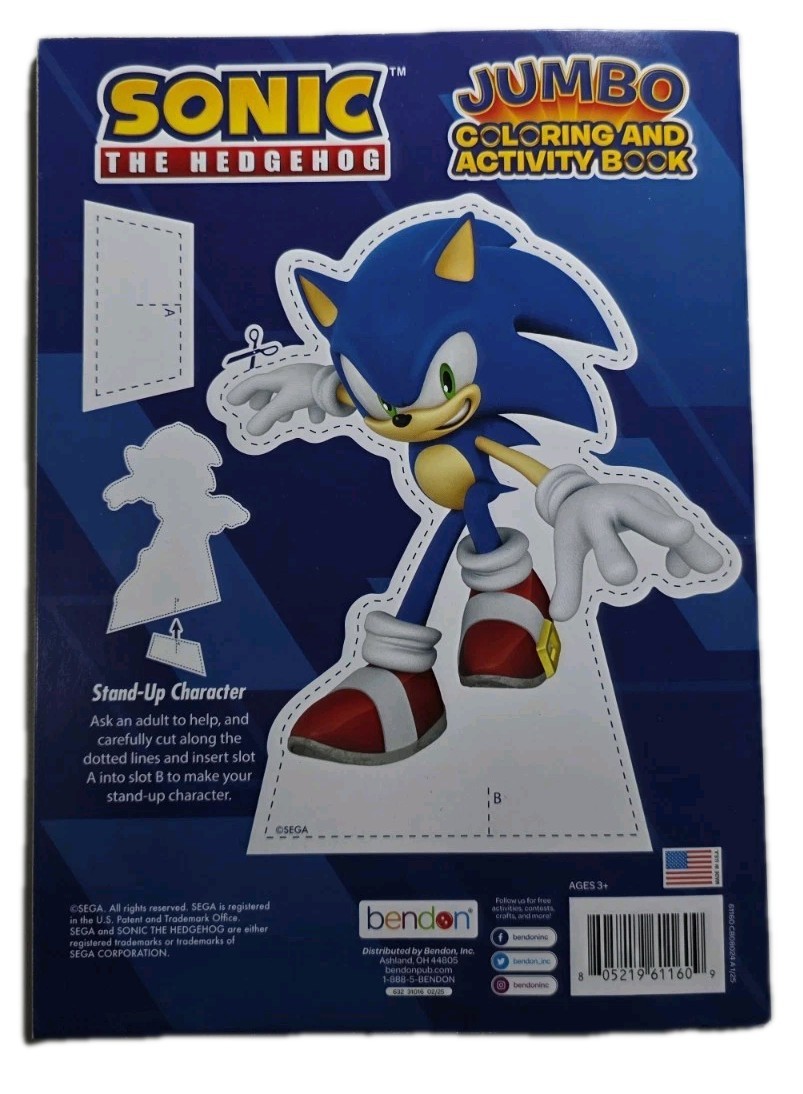 Sonic Coloring Book for Kids 80 Detailed Pages Coloring & Activity Book New