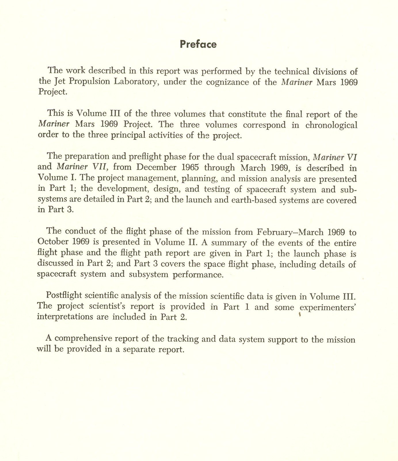 NASA Technical Report 32-1460 Volume III, Mariner Mars 1969 Final Project Report