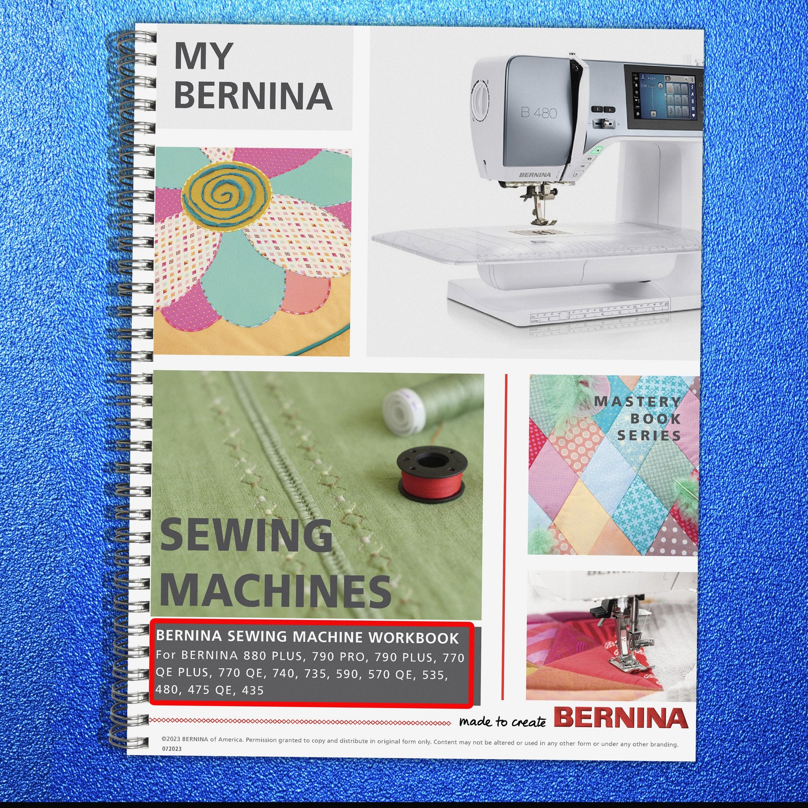 Bernina Mastery SEWING Workbook 790 Pro + 880 + 770 QE + 480 475 435 535 570 590