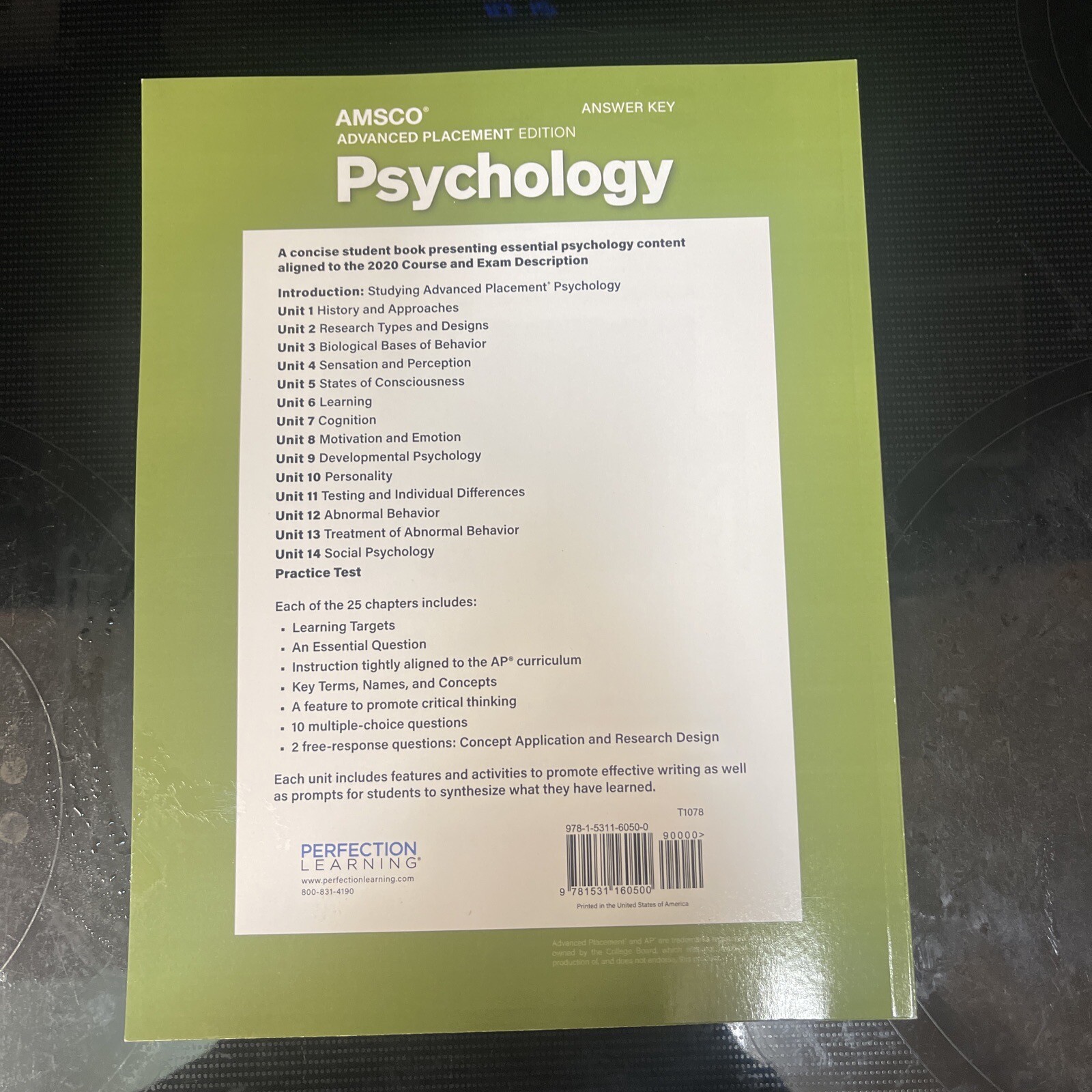 Advanced Placement Psychology ANSWER KEY BRAND NEW