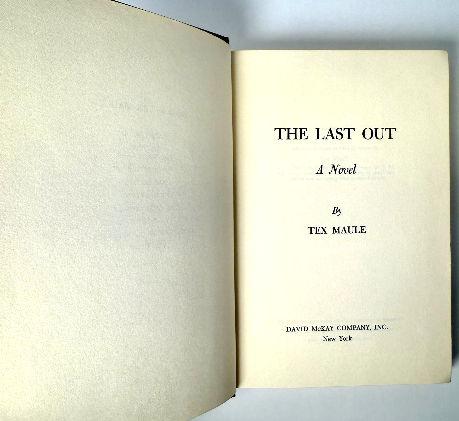 The Last Out, Tex Maule, 1964, Hardcover, Baseball