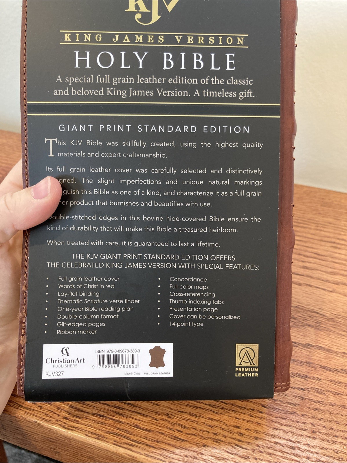 KJV Giant print Bible | Natural Genuine Leather | Thumb-Indexed | Red Letter