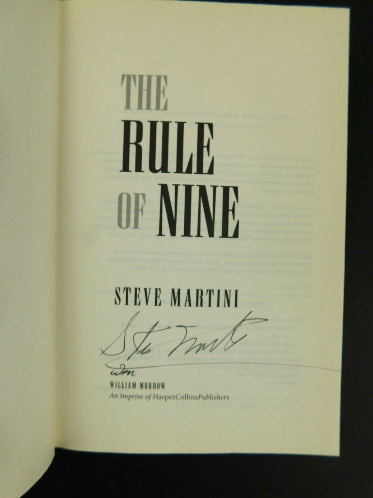 Flat **SIGNED** true 1st ed 2010 STEVE MARTINI 390 pages POWER OF NINE hardcover