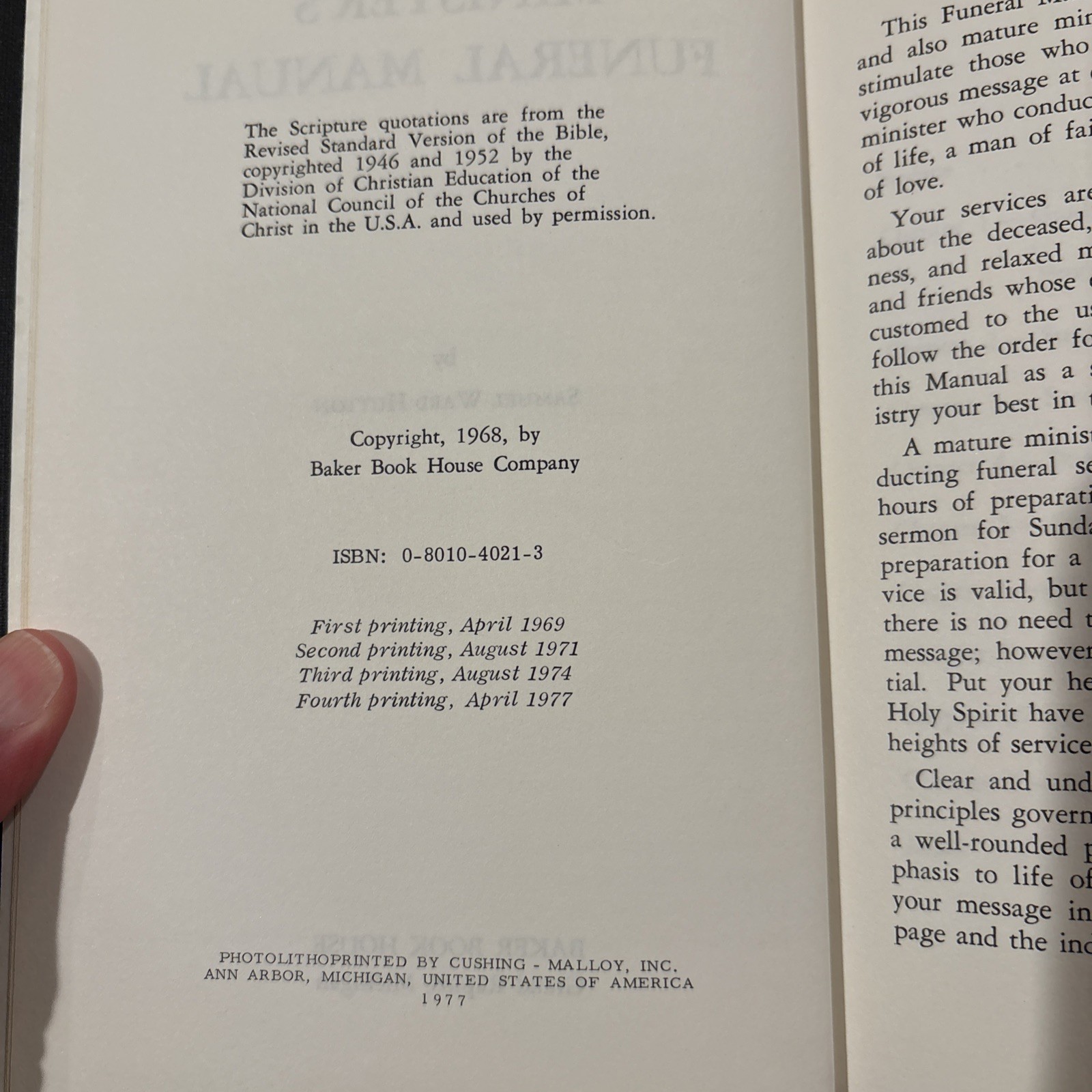 Minister’s Funeral Manual By Samuel Ward Hutton HB