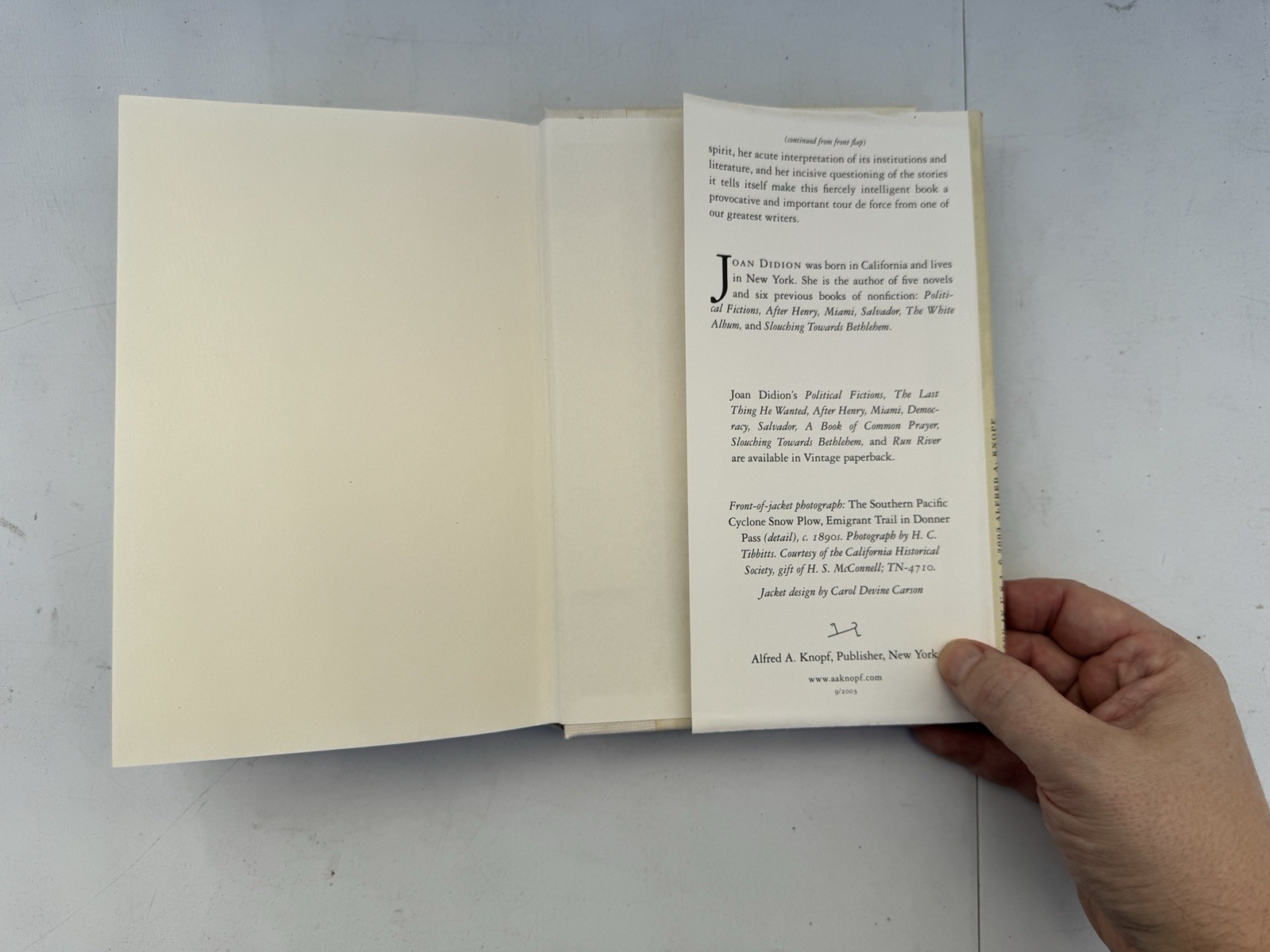 Joan Didion Where I Was From 2003 First Edition HC/DJ