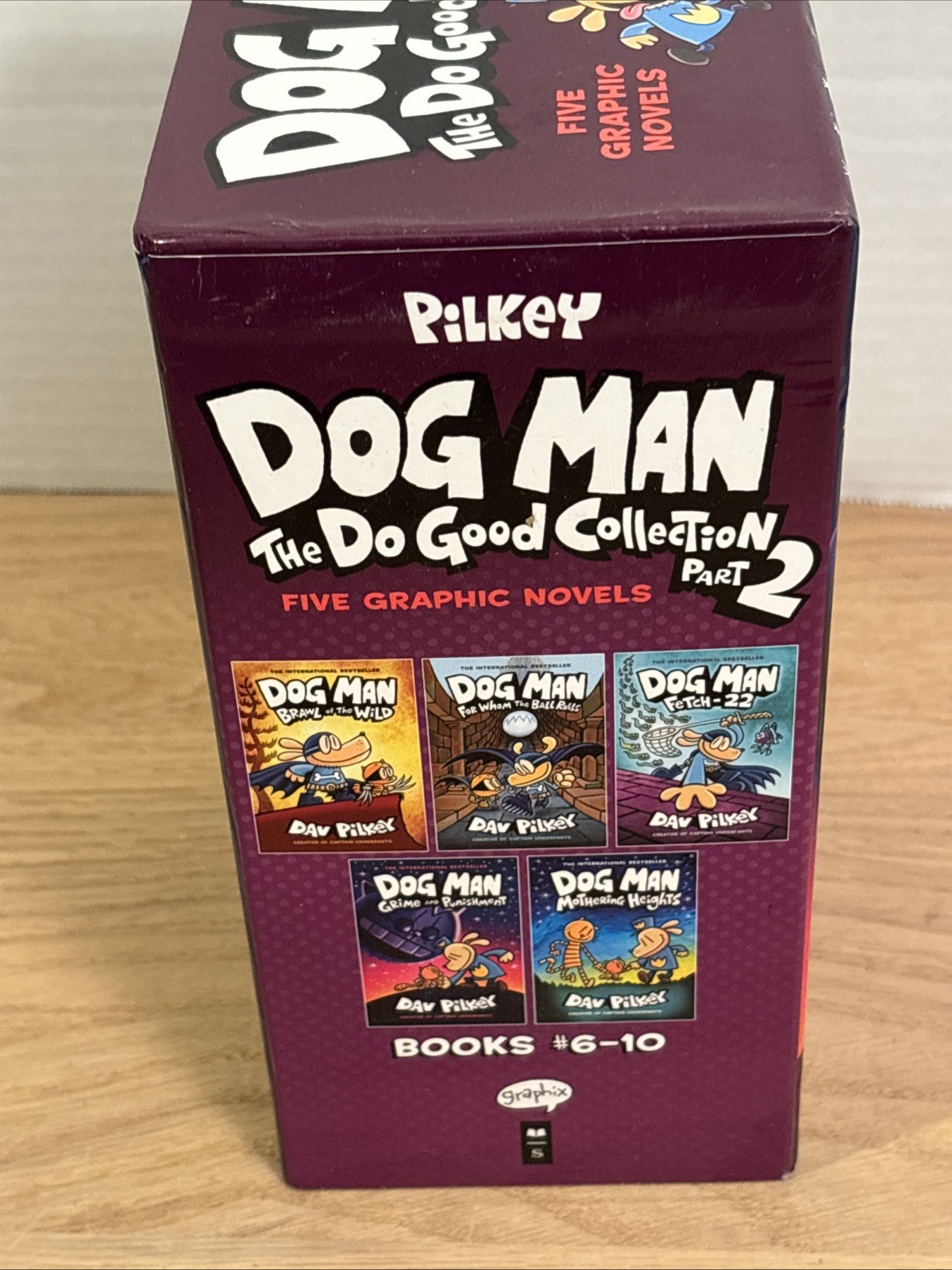 Scholastic Graphix Dog Man Vol. 6-10 by Dav Pilkey – 5-Book Hardcover Set