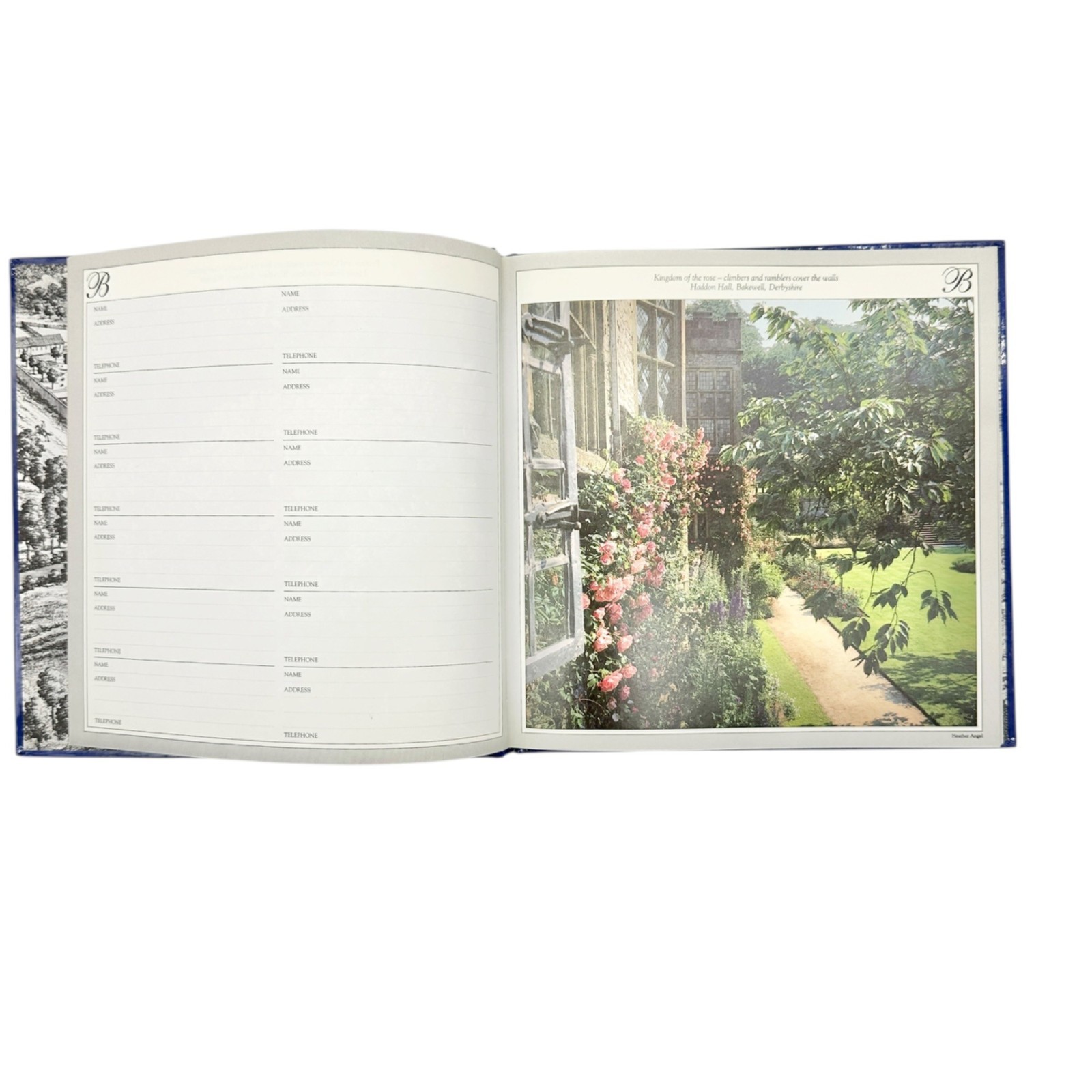 The English Garden Address Book Hardcover By Four Seasons Publishing 8.5 in Blue