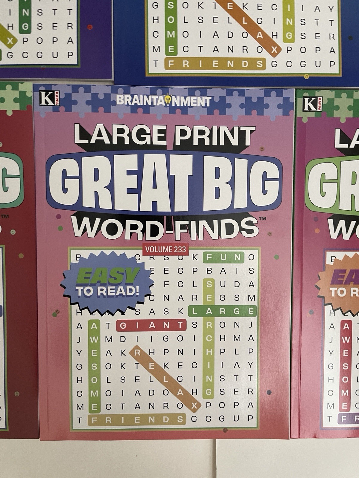 LOT 7 New Large Print GREAT BIG Word-Finds Word Search Kappa Free Shipping NEW