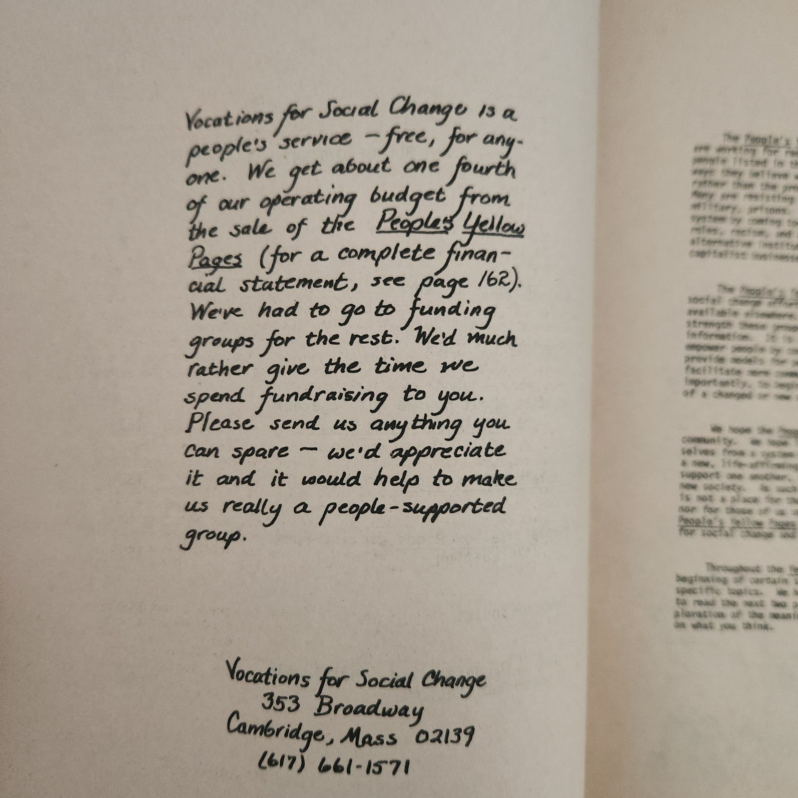 People’s Yellow Pages 1973 Boston Cambridge Hippies Counterculture Radical Work