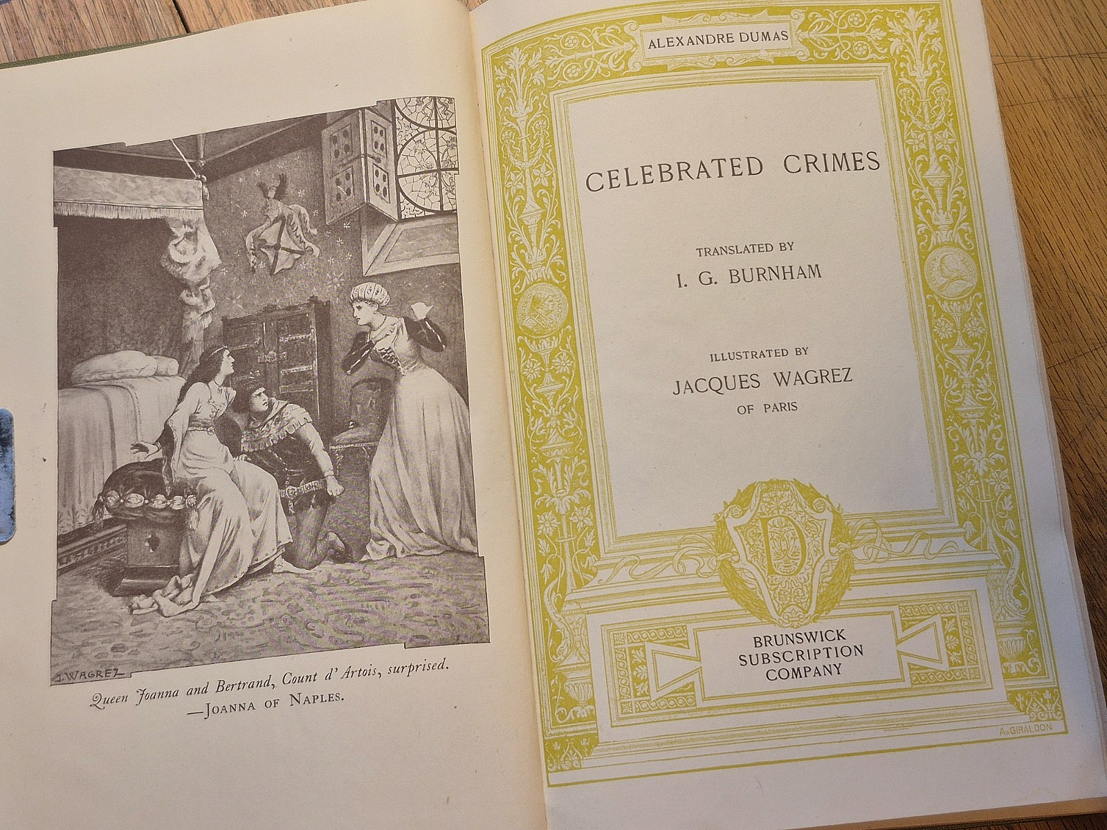 Celebrated Crimes by Alexander Dumas: Complete Set of 8. Brunswick Ed. HC 1895