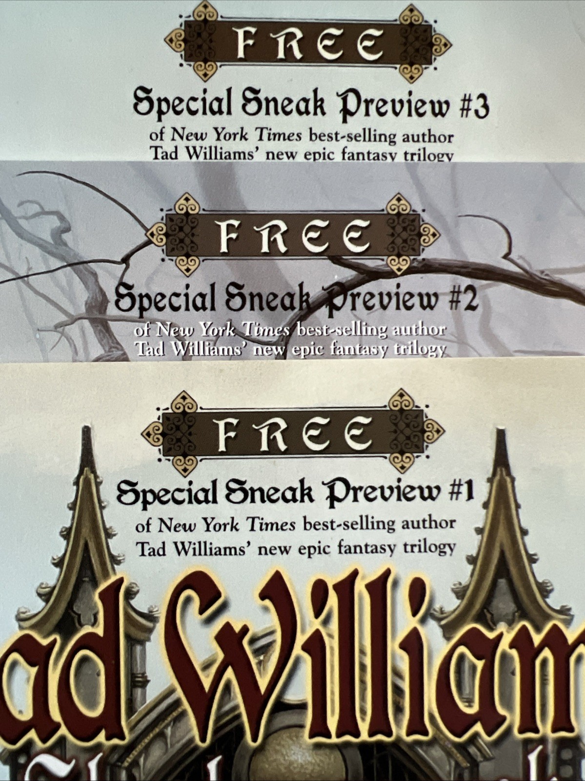 Shadowmarch Tad Williams 1st HC + Special Sneak Preview 1-3 Rare Fantasy Unread